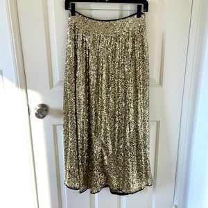 Gold sequin midi Skirt